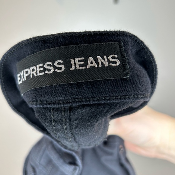 👑 Express Jeans Midrise Black Leggings Sz 6L - Picture 3 of 5